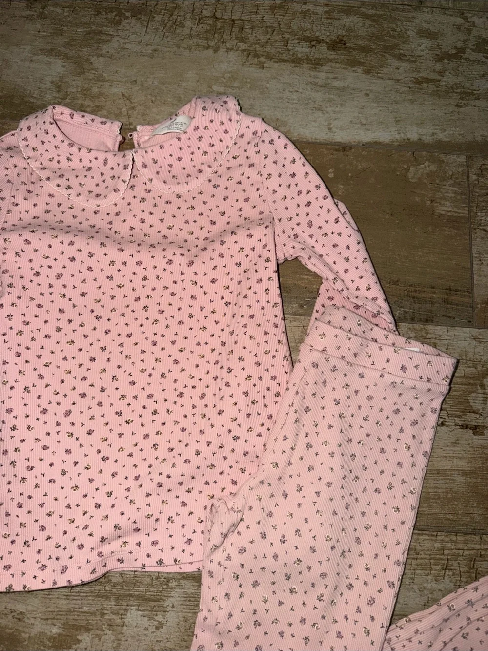 Pink Floral Long-Sleeve Girls Set